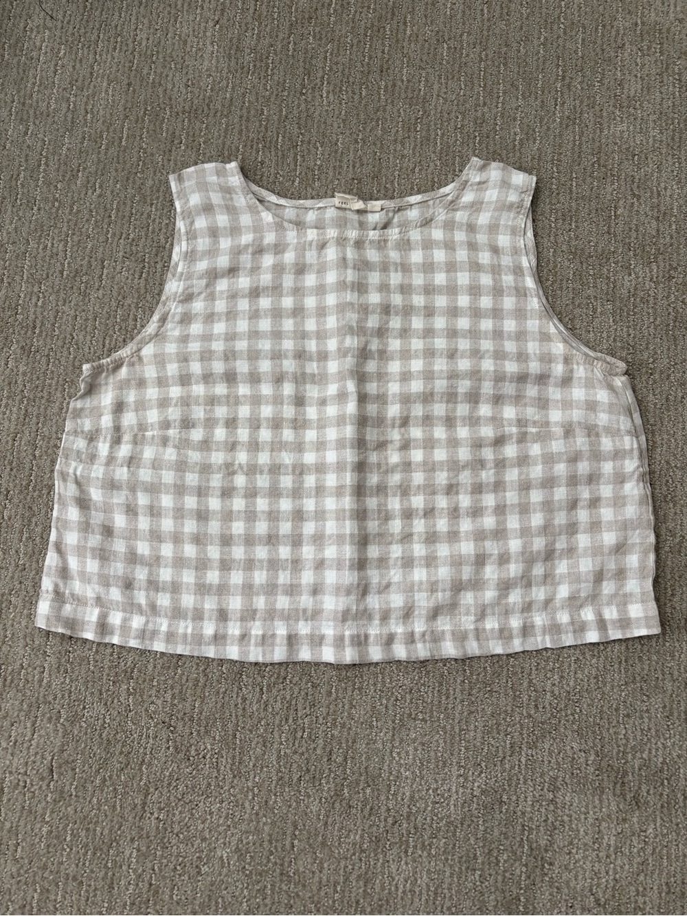 Beyond Nine Esme top in Beige Gingham